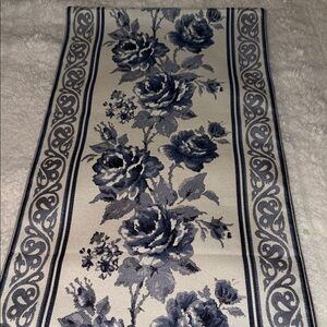 Floral Blue and White Table Runner
